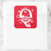 Letter Q Monogram Anfangsname Familienname Gruß Quadratischer Aufkleber (Tasche)