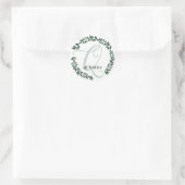 Letter Q Monogram Individuelle Name Minimalistisch Runder Aufkleber (Tasche)