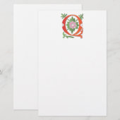 Letter Q Monogram-Lilie Briefpapier (Vorne/Hinten)