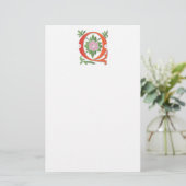 Letter Q Monogram-Lilie Briefpapier (Stehend Vorderseite)