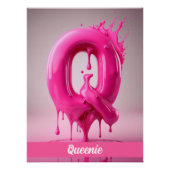 Letter Q, Monogram Q  - Customizable Name Poster  (Vorderseite)