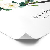 Letter Q Monogram Watercolor Peach Florals Kinderz Poster (Ecke)