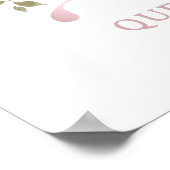 Letter Q Monogram Watercolor Rose Florals Kinderzi Poster (Ecke)