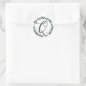 Letter Q Monogramm Minimalistischer botanischer Le Runder Aufkleber