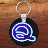 Letter "Q" Neon Light Monogram Schlüsselanhänger (Vorderseite)