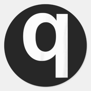 Letter Q Shirt Lower Case Alphabet Runder Aufkleber