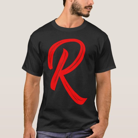 Letter R Alphabet Large Red Graphal Initial T-Shirt (Vorderseite)