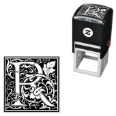 Letter R art nouveau schwarz-weiß Tile Permastempel (Beispiel)