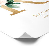 Letter R Blush Monogram Gold Foil Kinderzimmer Poster (Ecke)