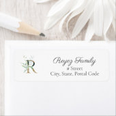 Letter R Botanical Monogram Elegante Address Label (Insitu)