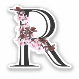 Letter R, Cherry Blossom Aufkleber
