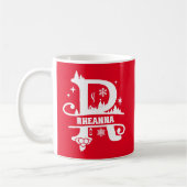 Letter R Christmas Monogram, Anfangsname Rot Kaffeetasse (Links)