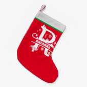 Letter R Christmas Monogram Initial Name Red White Kleiner Weihnachtsstrumpf (Vorderansicht (hängend))