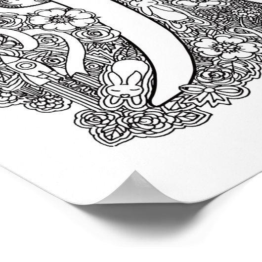 Letter R-Einmaligkeit in der Art, wie ein Poster g (Ecke)