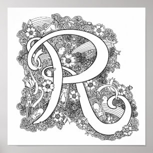 Letter R-Einmaligkeit in der Art, wie ein Poster g