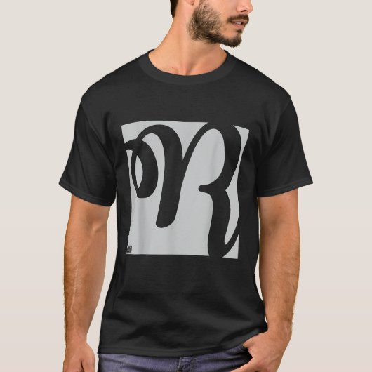 LETTER R ELEGANT CURSIVE CALLIGRAPHY INITIAL MONOG T-Shirt (Vorderseite)