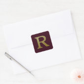 Letter R Gold Square Sticker (Umschlag)
