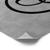 Letter R, Gothic Monogram Black Poster (Ecke)