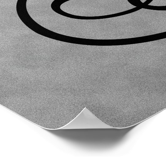 Letter R, Gothic Monogram Black Poster (Ecke)