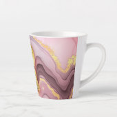 Letter R Hübsch Girly RoseGold Glitzer Rosa Marmor Milchtasse (Rechts)