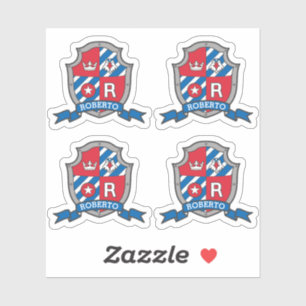 Letter R individuelle Name Roberto eagle knights W Aufkleber
