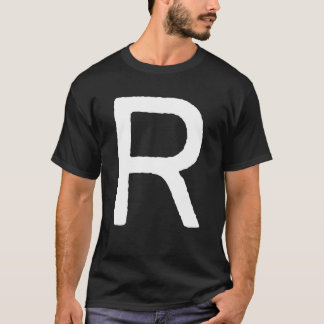 Letter R Men Monogram Graphic Retro Initial T-Shirt