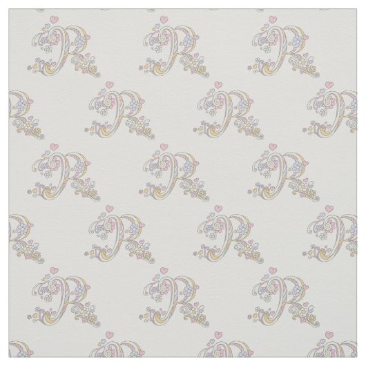 Letter R mit Monogramm personalisiertes Gewebe Stoff (Muster)