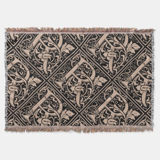 Letter R Mittelalterliche Monogram Art Nouveau Decke (Vorderseite)