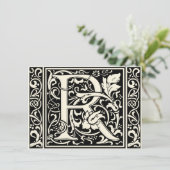 Letter R Mittelalterliche Monogram Art Nouveau Einladung (Stehend Vorderseite)