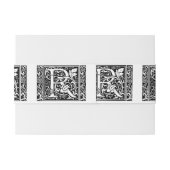 Letter R Mittelalterliche Monogram Art Nouveau Einladungsbanderole (Rückseitenbeispiel)