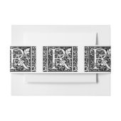 Letter R Mittelalterliche Monogram Art Nouveau Einladungsbanderole (Vorderseite Beispiel)