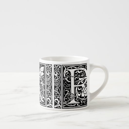 Letter R Mittelalterliche Monogram Art Nouveau Espressotasse (Rechts)