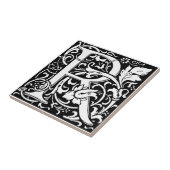 Letter R Mittelalterliche Monogram Art Nouveau Fliese (Seite)