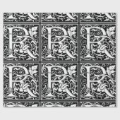 Letter R Mittelalterliche Monogram Art Nouveau Geschenkpapier (Flach)