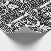 Letter R Mittelalterliche Monogram Art Nouveau Geschenkpapier (Ecke)