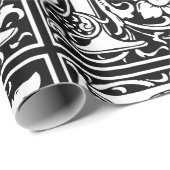 Letter R Mittelalterliche Monogram Art Nouveau Geschenkpapier (Rolleneckpunkt)