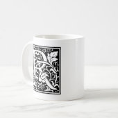 Letter R Mittelalterliche Monogram Art Nouveau Kaffeetasse (Vorderseite Links)
