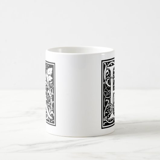 Letter R Mittelalterliche Monogram Art Nouveau Kaffeetasse (Mittel)