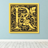 Letter R Mittelalterliche Monogram Art Nouveau Leinwanddruck (Insitu (Holzboden))