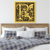 Letter R Mittelalterliche Monogram Art Nouveau Leinwanddruck (Insitu (Schlafzimmer))