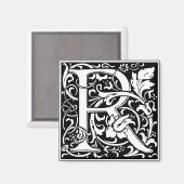 Letter R Mittelalterliche Monogram Art Nouveau Magnet (Vorderseite/Rückseite)