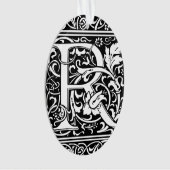 Letter R Mittelalterliche Monogram Art Nouveau Ornament (Vorderseite)
