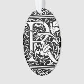 Letter R Mittelalterliche Monogram Art Nouveau Ornament (Vorderseite)
