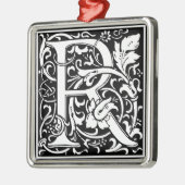 Letter R Mittelalterliche Monogram Art Nouveau Ornament Aus Metall (Links)