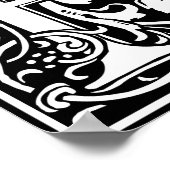 Letter R Mittelalterliche Monogram Art Nouveau Poster (Ecke)