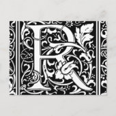 Letter R Mittelalterliche Monogram Art Nouveau Postkarte (Vorderseite)