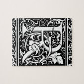 Letter R Mittelalterliche Monogram Art Nouveau Puzzle (Horizontal)