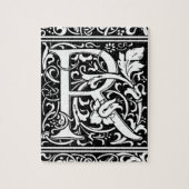 Letter R Mittelalterliche Monogram Art Nouveau Puzzle (Vertikal)