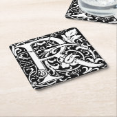 Letter R Mittelalterliche Monogram Art Nouveau Rechteckiger Pappuntersetzer (angewinkelt)