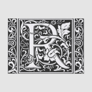 Letter R Mittelalterliche Monogram Art Nouveau Seidenpapier